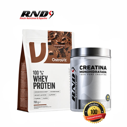 100% WHEY PROTEIN (700 GRS) + 100% CREATINA PURE (300 GRS)