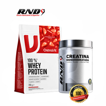 100% WHEY PROTEIN (700 GRS) + 100% CREATINA PURE (300 GRS)