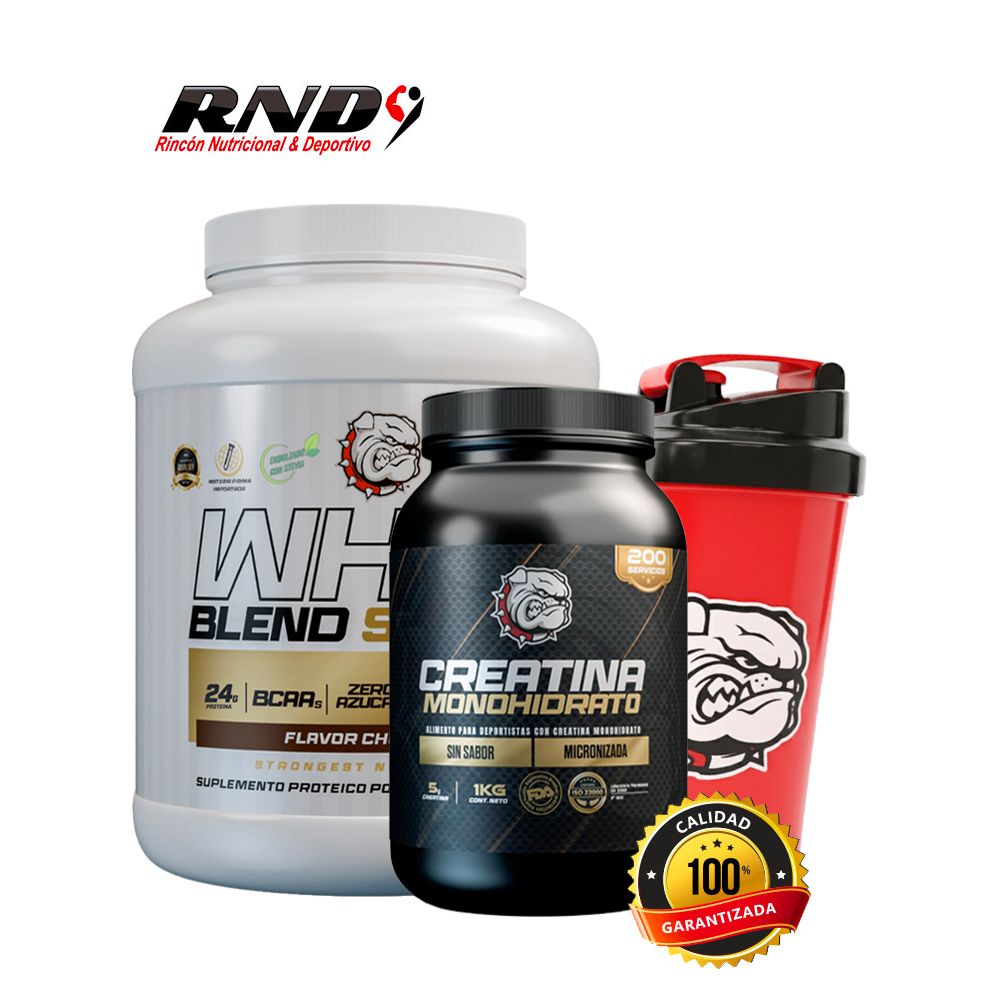 WHEY BLEND PROTEIN (5 LBS) + CREATINE FDA (1 KG) + SHAKER