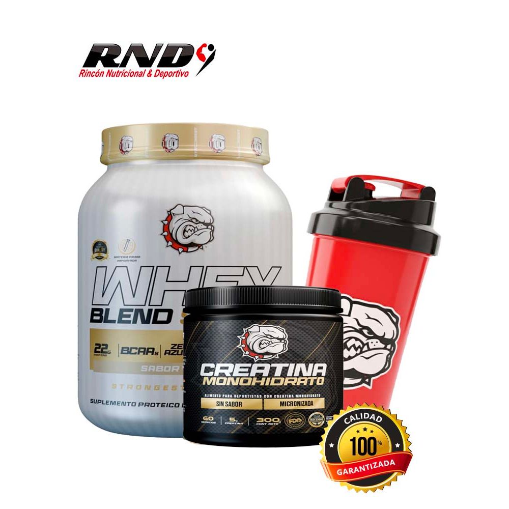 WHEY BLEND PROTEIN (2 LBS) + CREATINE FDA (300 GRS) + SHAKER