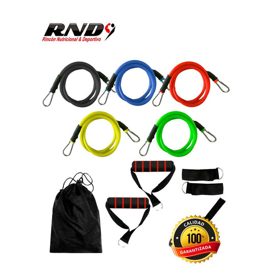 5 TUBOS ELASTICOS CON MOSQUETON (SET)