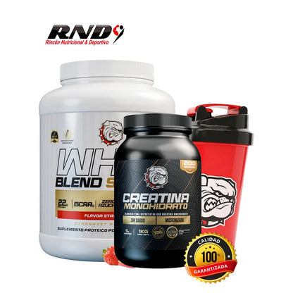 WHEY BLEND PROTEIN (5 LBS) + CREATINE FDA (1 KG) + SHAKER