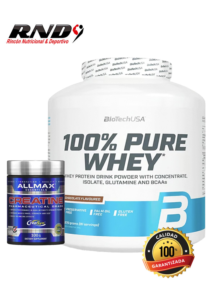 100% PURE WHEY (5 LBS) + CREATINE ALLMAX (100 GR)