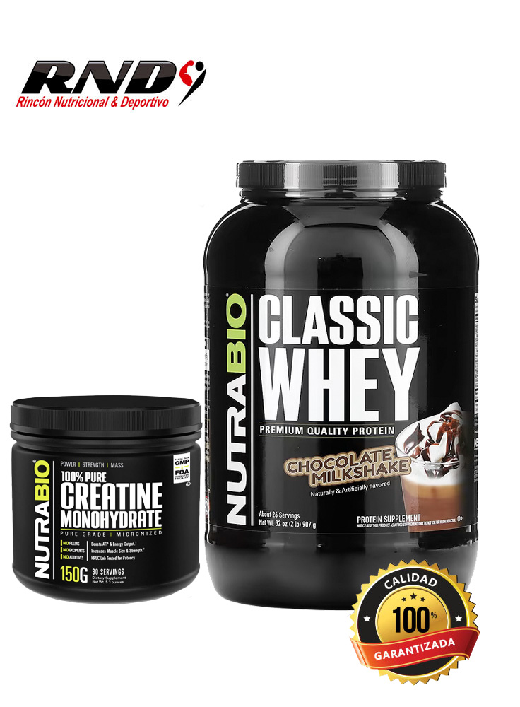 CLASSIC WHEY (2 LBS) + CREATINE NUTRABIO (150 GR) 