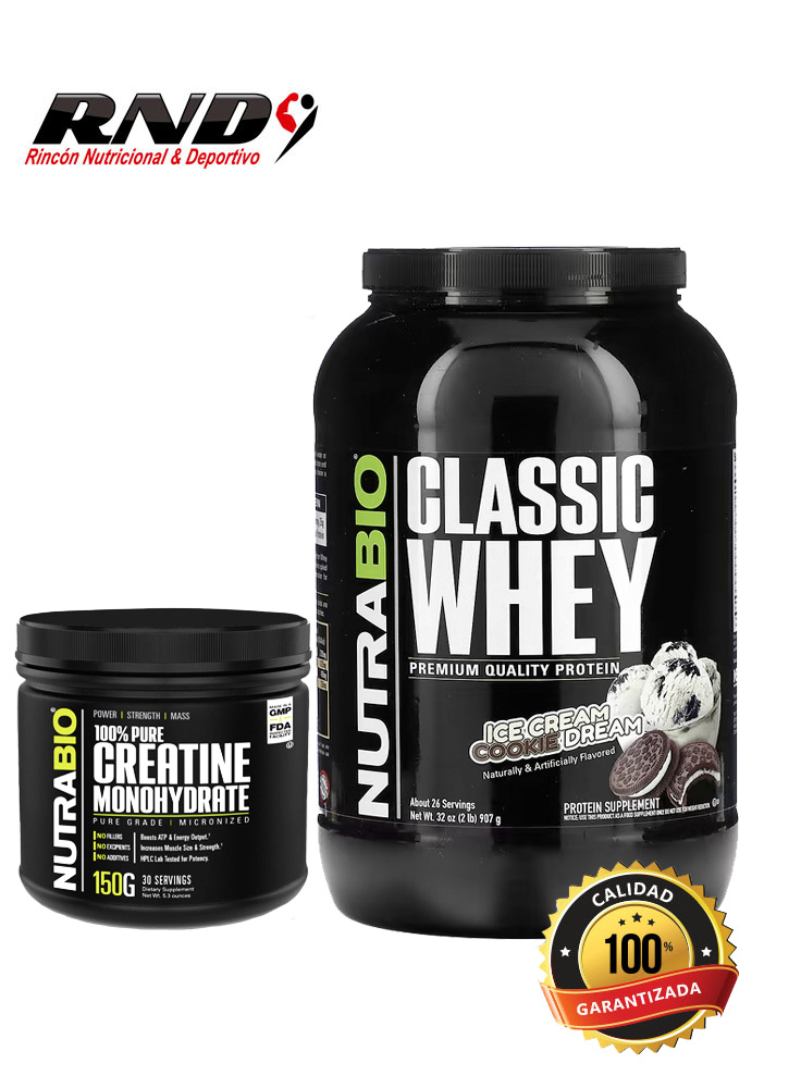 CLASSIC WHEY (2 LBS) + CREATINE NUTRABIO (150 GR) 